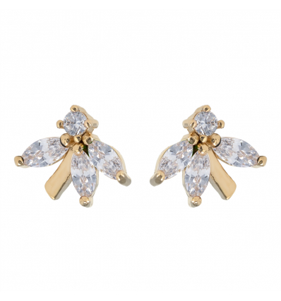 Boucles d'oreille plaqué or et cubic zirconia