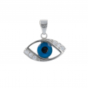 Pendentif argent rhodié oeil bleu avec cz 1.90grs