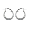 Boucles d'oreille créoles argent rhodié