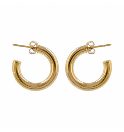 Boucles d'oreilles acier jaune