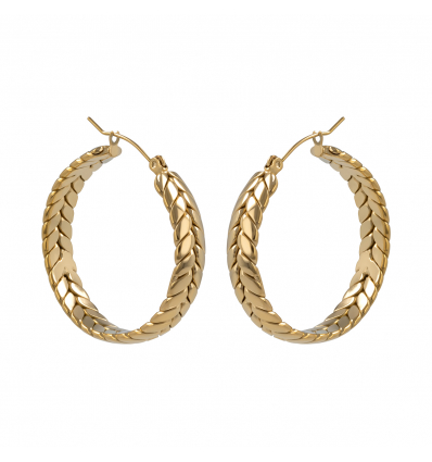 Boucles d'oreilles acier jaune