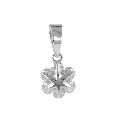 Pendentif argent rhodié fleur avec cz 0.80grs