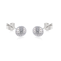 Boucles d'oreilles argent rhodié demi boule travaillée 1.20grs