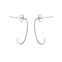 Boucles d'oreilles argent rhodié demi boule 0.80grs