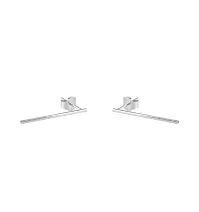 Boucles d'oreilles argent rhodié barre 0.60grs