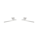 Boucles d'oreilles argent rhodié barre 0.60grs