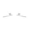 Boucles d'oreilles argent rhodié barre 0.60grs