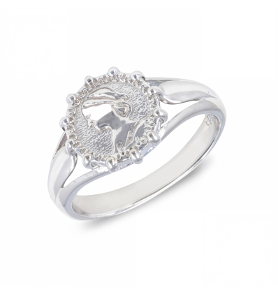 Bague argent rhodié forme pièce 4.90grs