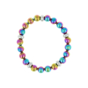 Bracelet elastique pierre hematite arc en ciel 8MM