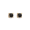 Boucles d'oreilles plaqué or solitaire cz noir 6MM