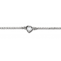 Bracelet argent rhodié coeur avec cz 18cm 1.40grs