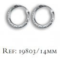 Créoles argent rhodié diamantée 14MM 1.30grs