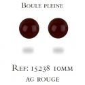 Boucles d'oreilles argent rhodié agate rouge 10MM 0.40grs