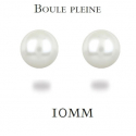 Boucles d'oreilles argent avec perle d'imitation de Majorque blanche 10MM 0.40grs