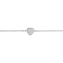 Bracelet argent rhodié coeur avec cz 18cm 1.40grs