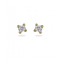 Boucles d'oreilles plaqué or solitaire cz rond 2MM