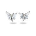 Boucles d'oreilles argent rhodié papillon avec cz 1.80grs