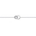 Collier argent rhodié 45cms double cercle avec cz 2grs