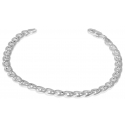 Bracelet argent rhodié maille marine creuse 19cm 3.90grs