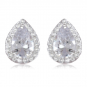 Boucles d'oreilles argent rhodié avec cz 1.30grs