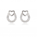 Boucles d'oreilles argent rhodié coeur avec cz 1grs