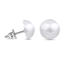 Boucles d'oreille argent rhodié demi boule 12MM