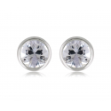 Boucles d'oreilles argent rhodié serti clos cz 4MM 1gr