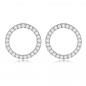 Boucles d'oreille argent rhodié avec cubic zirconia