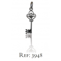 Pendentif argent rhodié clé 0.70grs