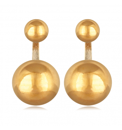 Boucles d'oreille plaqué or dormeuse avec perle d'imitation de Majorque grise 16MM