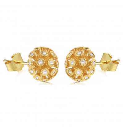 Boucles d'oreille plaqué or dormeuse avec perle d'imitation de Majorque grise 16MM