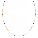 Collier plaqué or avec résine rouge longueur réglable 40cm+5cm