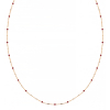 Collier plaqué or avec résine rouge longueur reglable 40cm+5cm