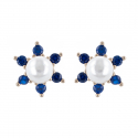 Boucles d'oreille plaqué or dormeuse avec perle d'imitation de Majorque grise 16MM