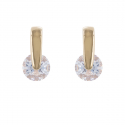 Boucles d'oreilles plaqué or cubic zirconia forme ronde