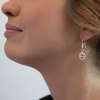 Boucles d'oreille dormeuses plaqué or cubic zirconia champagne