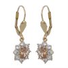 Boucles d'oreille dormeuses plaqué or cubic zirconia champagne