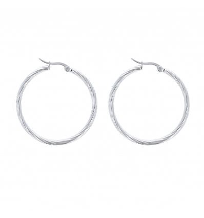 Boucles d'oreille créoles acier 40MM