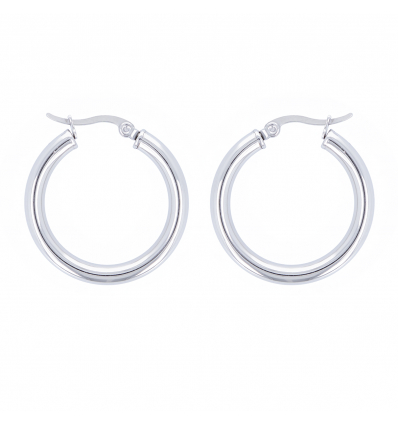 Boucles d'oreille créoles acier 25MM