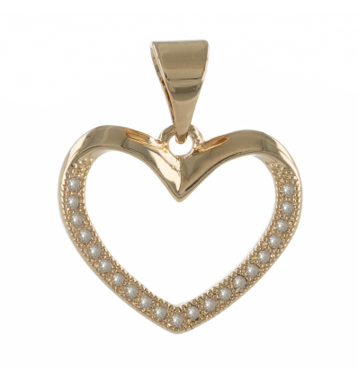 Pendentif plaqué or cubic zirconia forme coeur