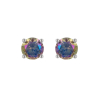 Boucles d'oreille marquise argent rhodié pierre synthétique multicolore